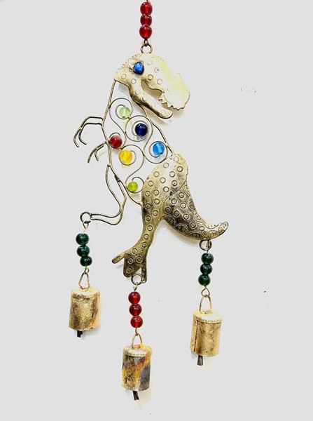 India Arts Iron T-Rex Chime with Beads TS891