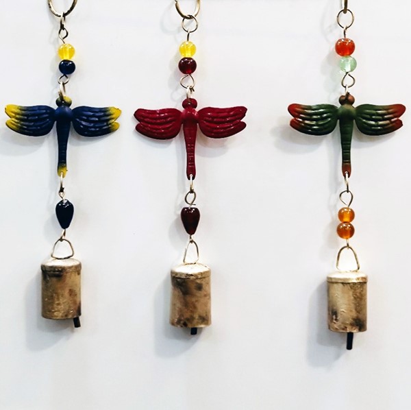 India Arts Small Painted Dragonfly Chime w/ Bead TS888