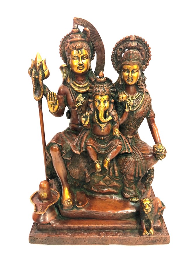 Shiva, Parvati, Ganesh Statue